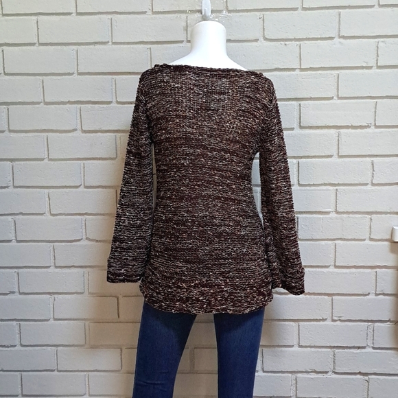 Vertigo Paris Brown/Cream Stone Detail V-Neck Sweater. Size Small NWT - Picture 6 of 10